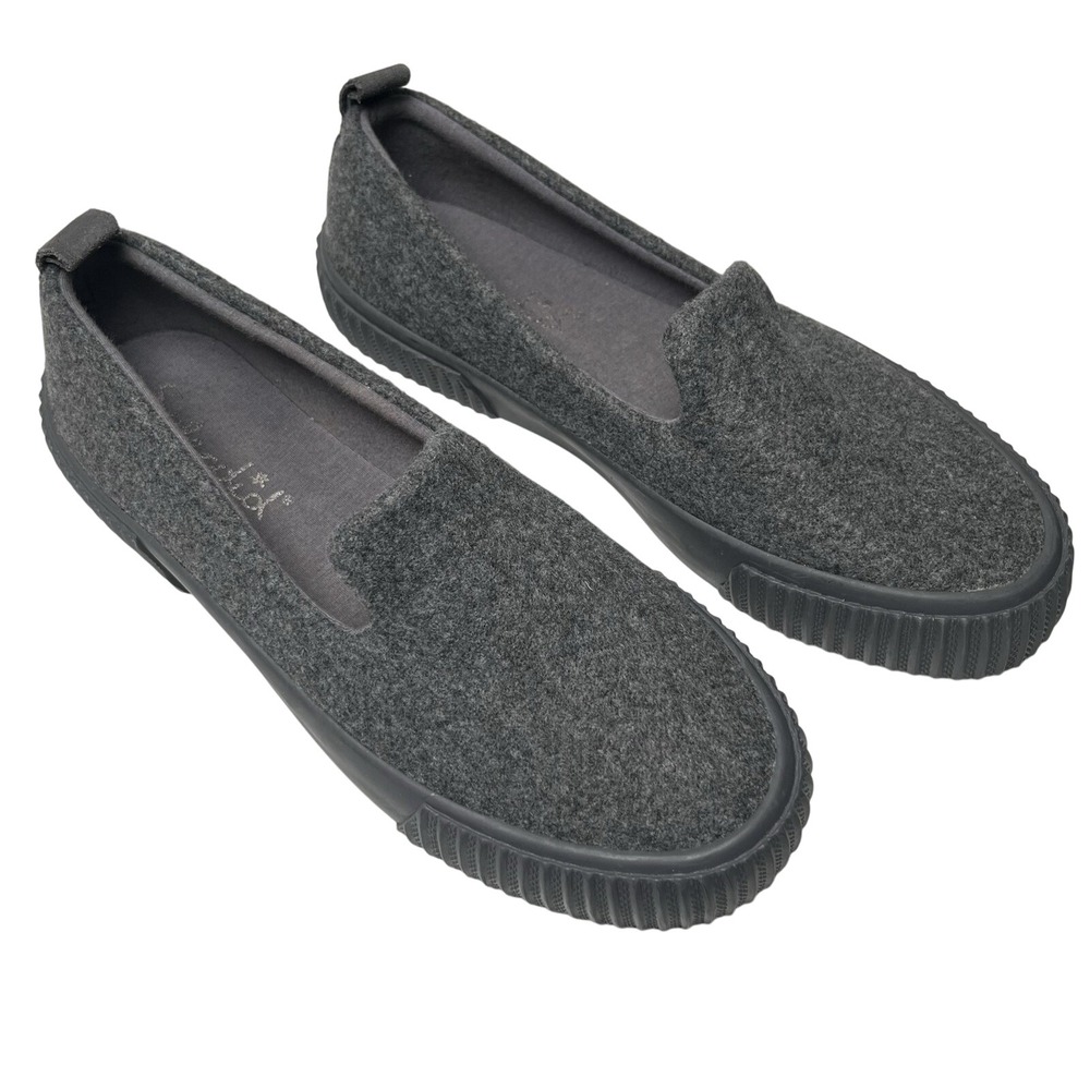 Splendid Women's Gray‎ Tulia Slip On Sneakers Sz 6.5 Felt Upper Comfy Cozy Warm
